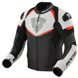 Jacket Motorcycle Sport Rev'It Revit Convex Leather Black Red TG 50 - Picture 1 of 2