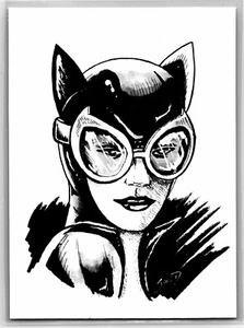 Catwoman Sketch Card - Scott Sketches Fan Art Trading Card - Picture 1 of 3