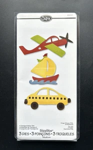 Sizzlets *TRANSPORTATION SET* of 3 Dies #656371 Car, Sailboat, Airplane - Picture 1 of 4