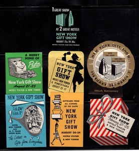 7 Advertising Stamps for New York Gift Shows, Hotels New Yorker & Statler - MNH - Picture 1 of 1
