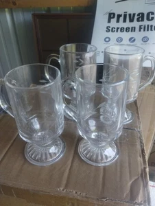 NEW Princess House Heritage Crystal Hot Beverage Mugs Set of 4 #504 10 oz 5-1/2" - Picture 1 of 3