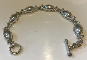 Handwerklich handgefertigt Sterlingsilber Träne Glieder Knebel Armband - Bild 1 von 5