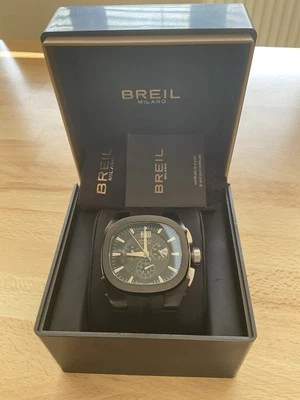 Breil Milano Eros Chronograph Watch BW0414 Gunmetal StainlessSteel Black Leather - Imagem 1 de 4