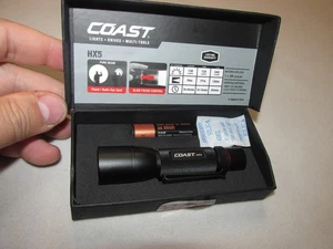 New in Box!! Coast HX5 Flashlight * Pocket Light * 180 Lumens * Pocket/Hat Clip - Picture 1 of 7