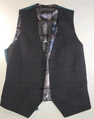 Мужской жилет Ted Baker London PippinW размер 4 (40R L) | современный крой шерстяная смесь тканый - Изображение 1 из 4