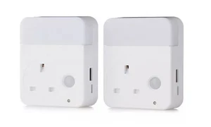 SFIXX LED Sockel Plug In PIR Bewegungsmelder Stecker Home Nachtlicht Lampe 2er Set - Bild 1 von 3