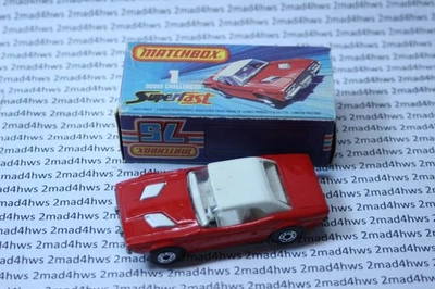 1976 Matchbox Superfast com caixa #1 Dodge Challenger INTERIOR BRANCO Lesney INGLATERRA - Imagem 1 de 4