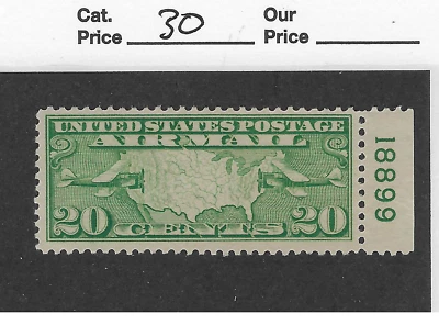 warrenstamp, US # C9, 20 cent yellow green,MLH, 1927, plate # VF-XF - Image 1 of 2