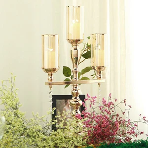 GOLD 23" tall Candelabra Candle Holder Wedding Home Centerpieces Party Supplies - Picture 1 of 6