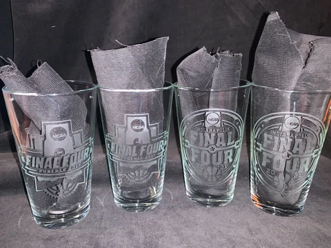 2017 2021 FINAL FOUR GONZAGA BULLDOGS ETCHED 16 oz PINT GLASSES 4 NEW Cover