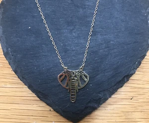 Gold Elephant Head Minimalist Necklace - Picture 1 of 5