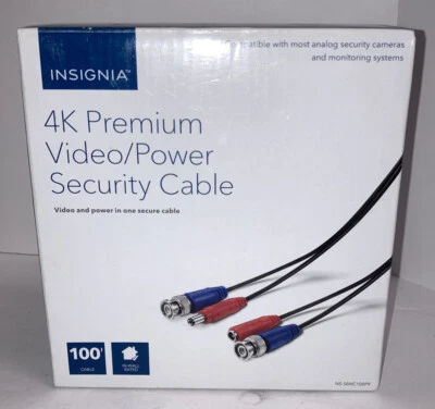 NEW Insignia NS-SBNC100P9 100' 4K Ultra HD Premium Video/Power Security Cable. - Image 1 of 2