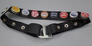 Vintage Small Seat Belt Soda Pop Bottle Cap Retro Black Rubber 24 inch - Picture 1 of 13