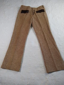 Silton of Calif Pants Mens 36 (34.5) Brwn Suede Pocket Flaps Flared Vtg 70s RARE - Picture 1 of 13