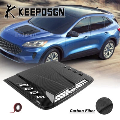 For Ford Escape CARBON FIBER Car Hood Scoop Vents Cover Air Flow Intake Decorate - Image 1 of 4