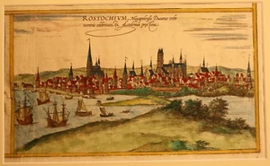 WISMAR um 1572-Altkolor.Radierung aus Braun/Hogenberg "Civitates" 1572 - Picture 1 of 2