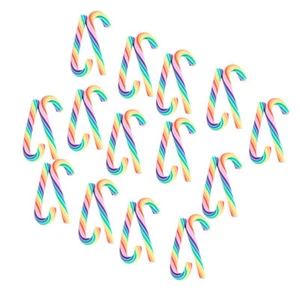 30PCS Polymer Clay Christmas Cane Ornaments Mini Decorations Fake Candy Canes - Picture 1 of 12