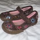 Stride Rite Toddler Mary Janes size 8.5m with flowers hook and loop strap
