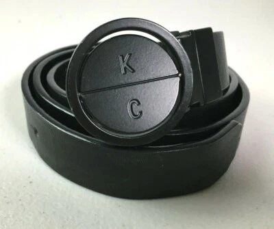 Cinto preto feminino Kenneth Cole reversível tamanho P 30 fivela preta KC - Imagem 1 de 4