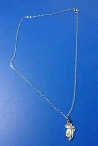 Sterling Silver Necklace and Praying Hands pendant charm Vintage - Picture 1 of 5