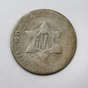 1852 US Three Cent 3C Silbermünze (JLuell) - Bild 1 von 2