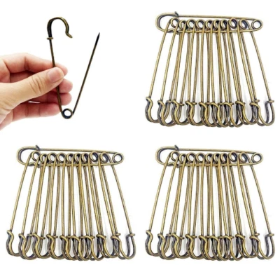 Safety Pins Large Heavy Duty Pin 3 Inch Blanket Metal Strong Sturdy 30 Pieces - Image 1 of 4