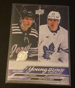 2023-24 Upper Deck Series 1 YOUNG GUNS CHECKLIST  Luke Hughes / Matthew Knies