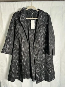 NWT Eileen Fisher Blurred Ikat Jacquard Jacket- Medium - Picture 1 of 8
