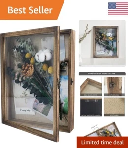 High Quality Shadow Box Frame - Display Case for Medals, Tickets, and Flowers - Picture 1 of 8