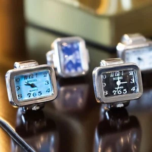 Clock Ring Watch Digital Watch Round Quartz Finger Rings Elastic Stretchy Rings - Bild 1 von 6