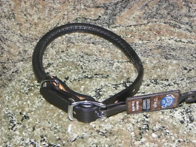 Weaver Pet 5/8 x 13in Briarwood Rolled Leather Collar in Black - New with Tag - Image 1 of 4