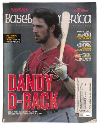 Dansby Swanson Autographed Baseball America Magazine Complete Issue JSA Cubs - Image 1 of 2