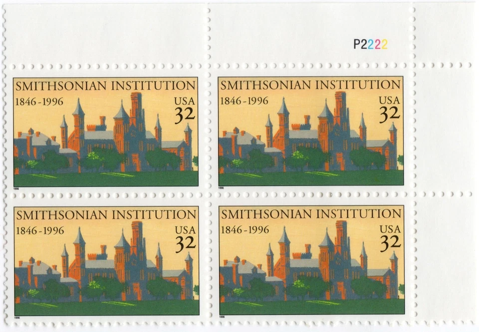 Scott #3059 32c Smithsonian Institution Plate Block of 4 Stamps - MNH - Image 1 of 1