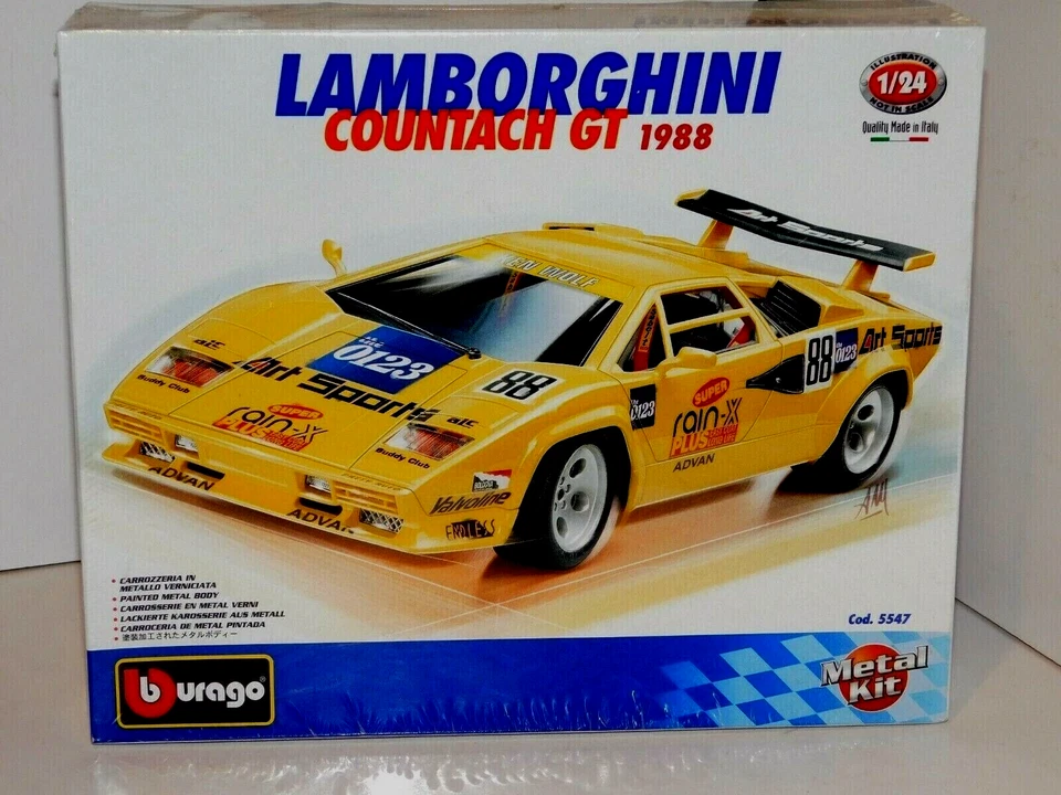 KIT METAL LAMBORGHINI COUNTACH GT 1988 HECHO EN ITALIA BURAGO 1:24 Foto 1 de 1