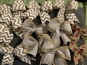 Lote de 11 mini arcos de cinta de arpillera - Imagen 1 de 4