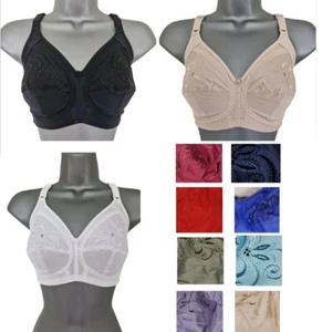 M&S Total Support Full Cup Bra Non-Wired Non Padded 34- 46 B-K Embroidered Cup - Picture 1 of 36