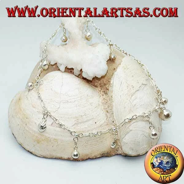 Cavigliera in Argento 925‰ con fragole e campanellini pendenti alternati - Immagine 1 di 1