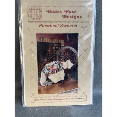 Bears Paw Designs Pinwheel Sweater Sewing Pattern 8927 Knitting Sz S - L - uncut - Image 1 of 4