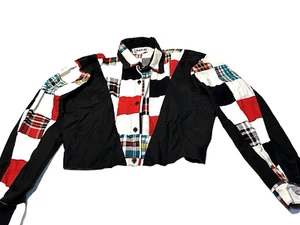 Vtg Banjo Womens Ladies Top Cotton Western Cropped Long Sleeve Shirt Rodeo - Picture 1 of 13