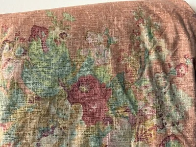 罕见 Ralph Lauren MAURA * Queen Fitted Sheet Shabby 粉红色别致花朵花卉阅读 — 第 1/4 张图片