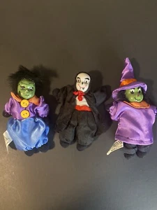 Vintage Spooky Miniature Halloween Figurines Vampire Witch Frankenstein - Picture 1 of 8