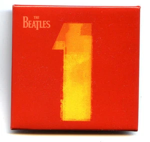 BEATLES 1 promo BUTTON BADGE Pin 2000 -- red square w/small Apple logo - Picture 1 of 1