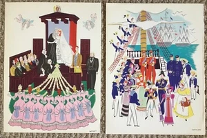 2 Original VTG Book Pages_Trial By Jury & HMS Pinafore Opera_Art _VGC_SHIPS FREE - Picture 1 of 12