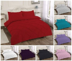 Luxuriöser Pintuck Kingsize Bettdecke Quiltbezug Baumwolle Bettwäsche Set plissiert Neu - Bild 1 von 14