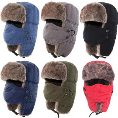 Warm Winter Hat for Ushanka Russian Ski Hunting Hat with Earflaps Windproof Mask - Image 1 of 4
