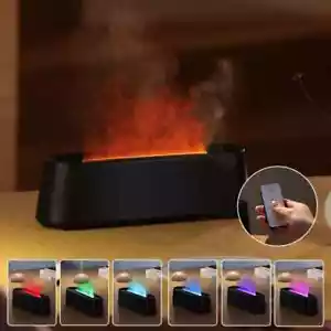 Difusor y humidificador de aromaterapia de llama con control remoto y luz RGB hogar/oficina 300 ml - Imagen 1 de 12