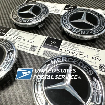 4 Tapacubos centrales rueda corona kit emblema mercedes benz 75mm a171 400 01 25 5337 Foto 1 de 4