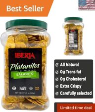 Iberia Plantain Chips Jar Lightly Salted 28 Oz 1.75 LB Non GMO Gluten Ko...