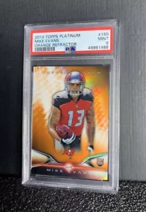 2014 PSA Mintš„Rookie Orange Refractor MIKE EVANS RC Topps PLATINUM #150 Graded - Picture 1 of 2