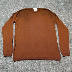 Pierre Balmain Sweater Mens Medium 34 48 Brown Wool Pullover Ribbed Hem Cuffs - Picture 1 of 13